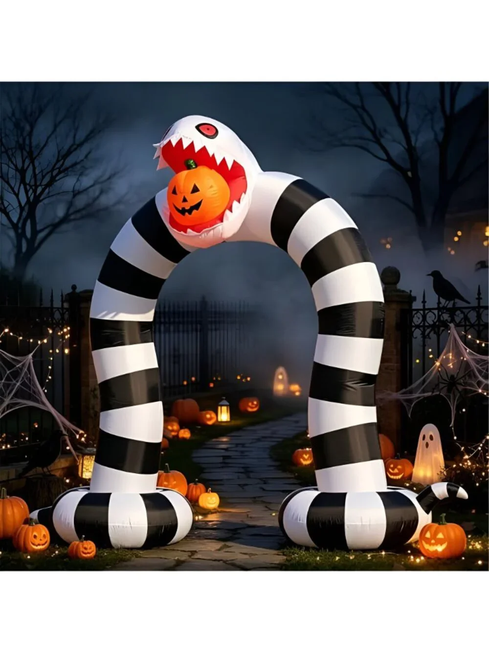 10FT Halloween Inflatable Blow Up Decorations, 10FT Long 8FT Tall Sandworm